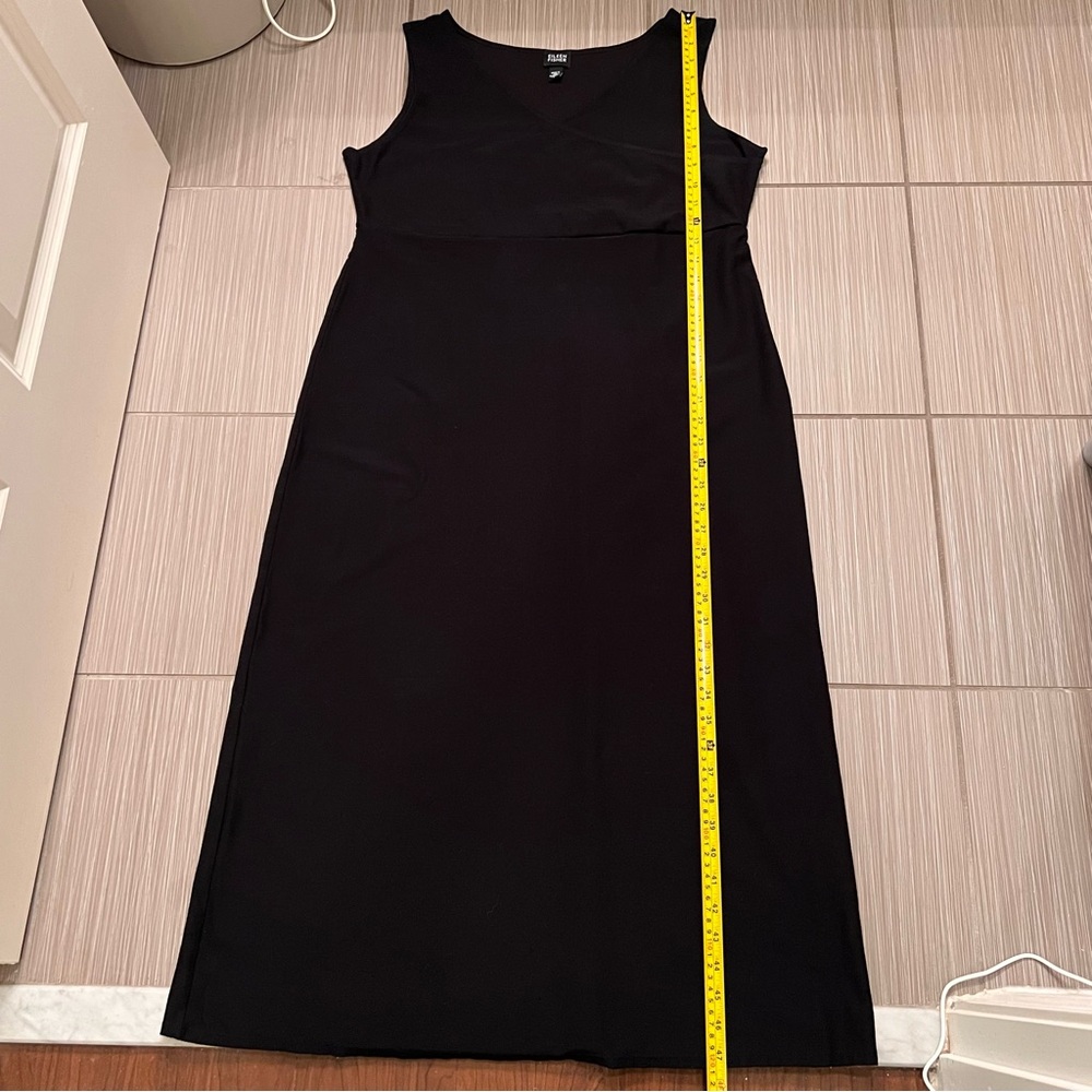 Eileen Fisher Stretch Jersey Knit Tank Dress black v neck wrap design - Picture 13 of 14